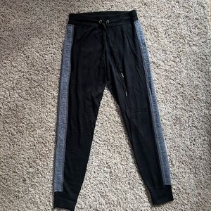 Calvin Klein Women's Black Joggers with Gray Side Stripes